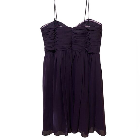Bill Levkoff Style 109 Plum Chiffon Sweetheart Bodice Fit & Flare Dress SZ 22 - Picture 10 of 13
